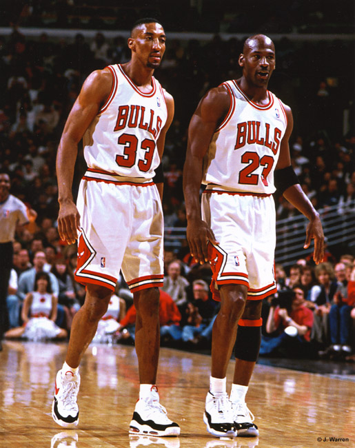 Michael Jordan and Scottie Pippen Pippen was a relative unknown when he was